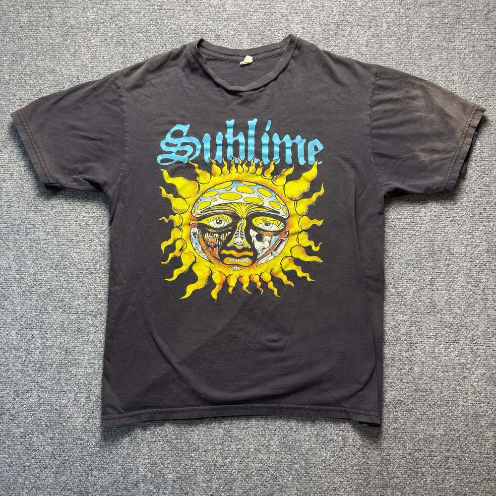 Vintage Sublime Classic Sun Logo Black T-Shirt Rock Band 707 Tag